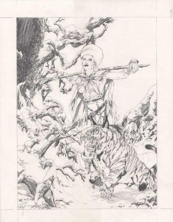 Djillali Defali - femme + monstre  (dessin de com