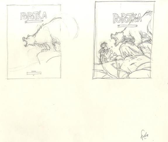 Fred Simon - Popotka le petit sioux, projet de couverture