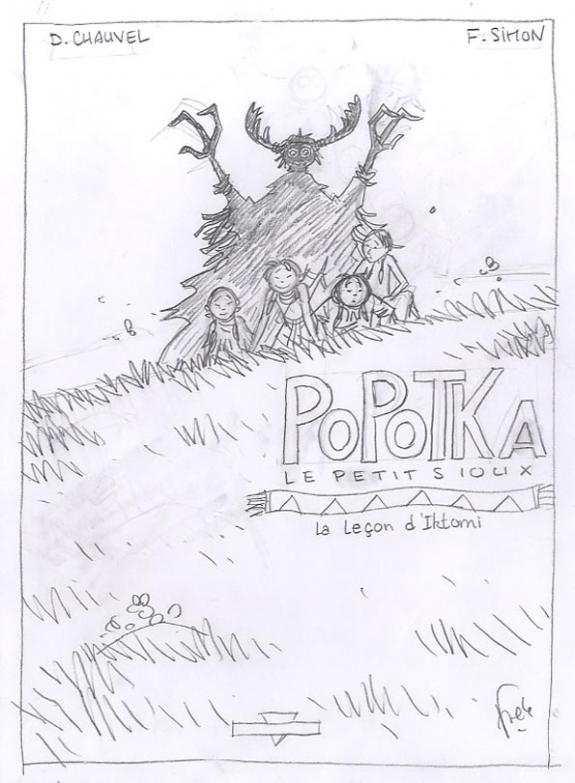 Fred Simon - Popotka le petit sioux, projet de couverture t1