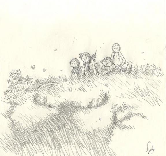 Fred Simon - Popotka le petit sioux, projet de couverture t1