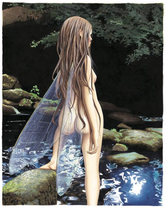 Bruno Brucero - Le livre secret de Merlin, fée nue de dos de