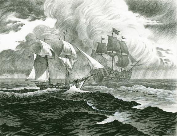 Riff Reb's - Le Loup des mers, Illustration originale inédit