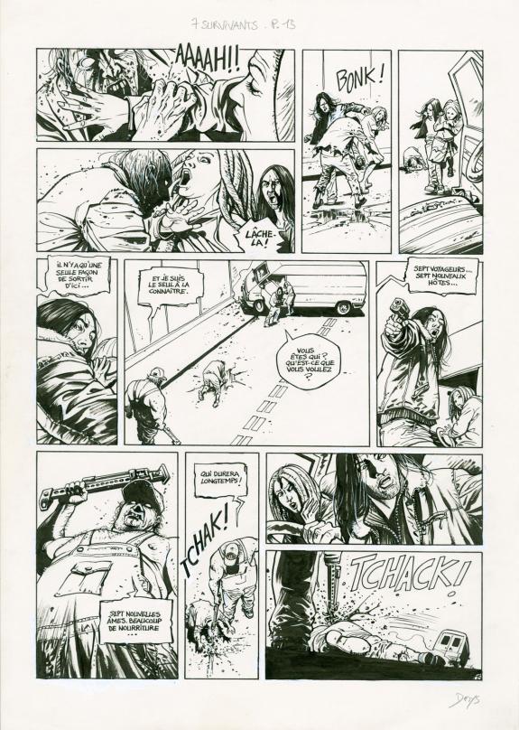 Denys - Sept, Sept Survivants, Planche originale (correcteur