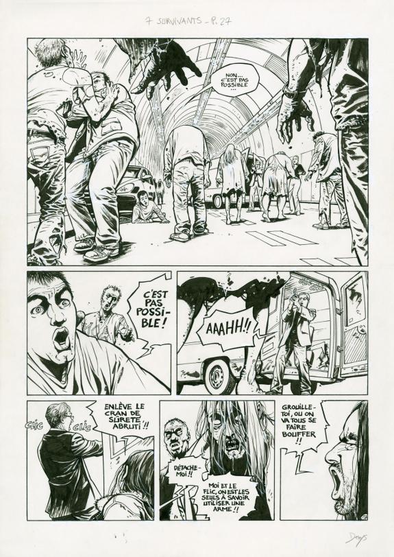 Denys - Sept, Sept Survivants, Planche originale (correcteur