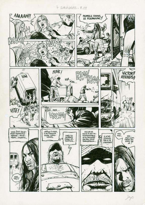 Denys - Sept, Sept Survivants, Planche originale (correcteur