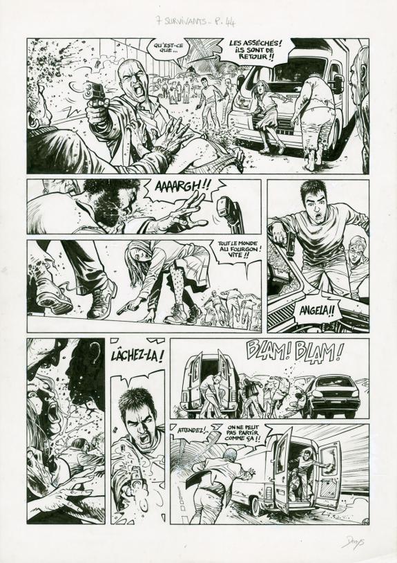 Denys - Sept, Sept Survivants, Planche originale (correcteur