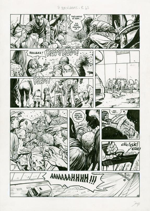 Denys - Sept, Sept Survivants, Planche originale (correcteur