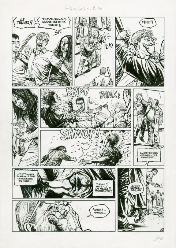 Denys - Sept, Sept Survivants, Planche originale (correcteur