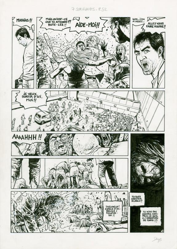 Denys - Sept, Sept Survivants, Planche originale (correcteur