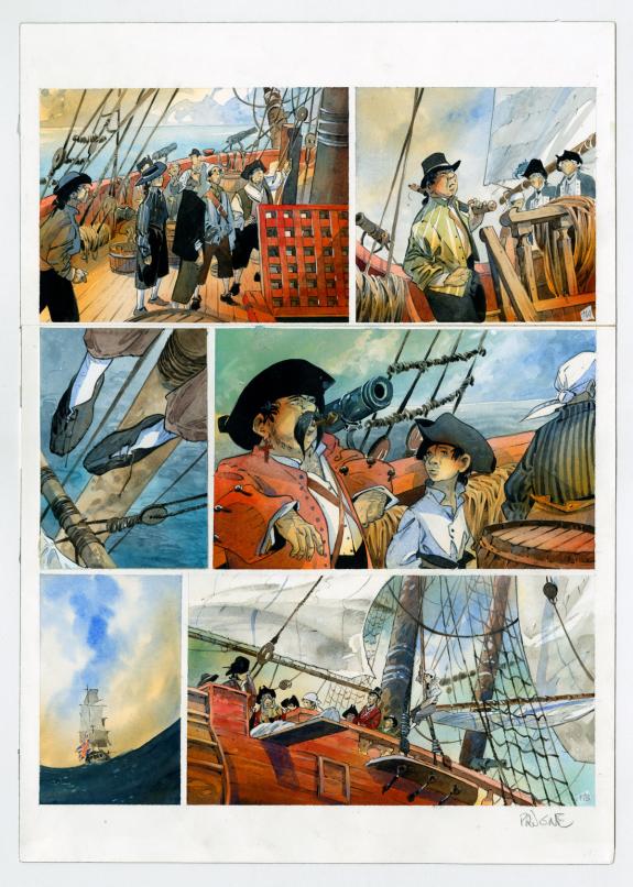 Patrick Prugne - Canoë Bay, planche originale