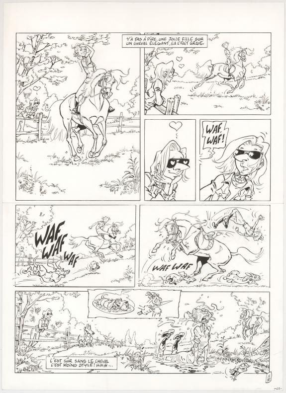 Benoit Du Peloux - Triple galop, Tome 7, Planche originale 