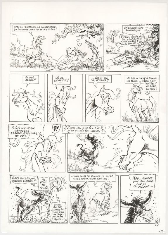 Benoit Du Peloux - Triple galop, Tome 7, Planche originale 