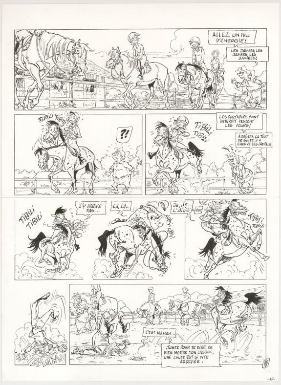 Benoit Du Peloux - Triple galop, Tome 7, Planche originale 