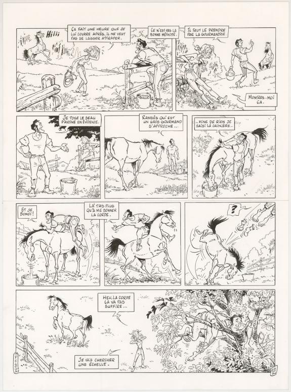 Benoit Du Peloux - Triple galop, Tome 4, Planche originale 