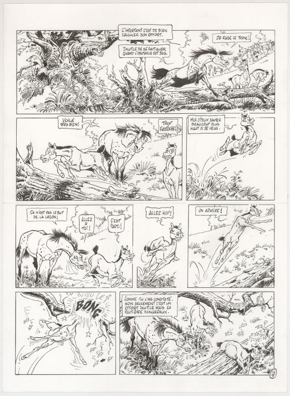 Benoit Du Peloux - Triple galop, Tome 9, Planche originale 
