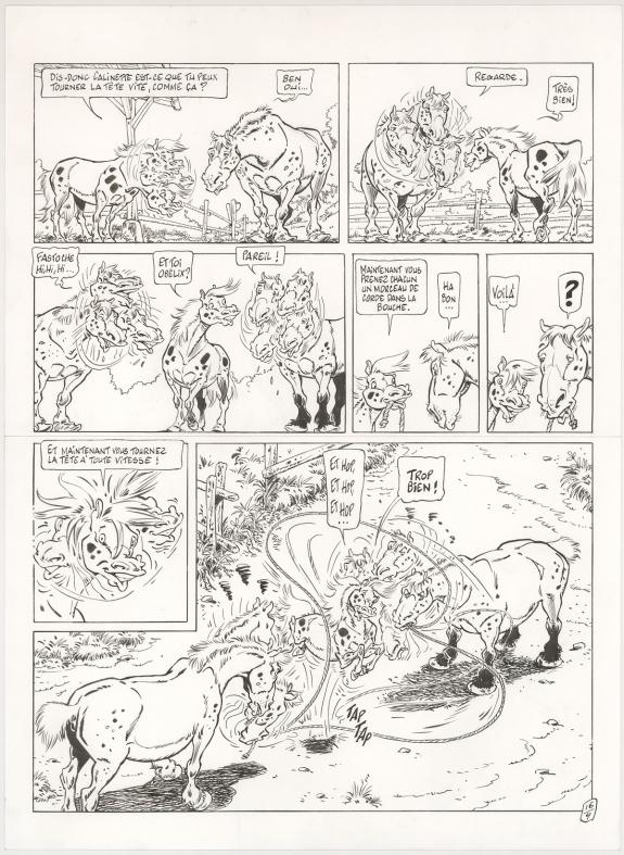 Benoit Du Peloux - Triple galop, Tome 9, Planche originale 