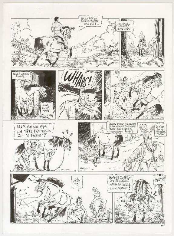 Benoit Du Peloux - Triple galop, Tome 9, Planche originale 