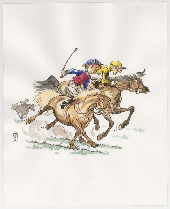 Benoit Du Peloux - Triple galop, Illustration originale 