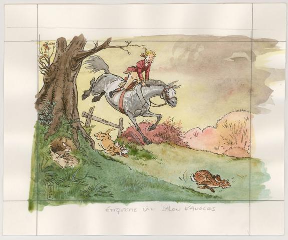 Benoit Du Peloux - Triple galop, Illustration originale 