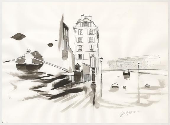 Xavier Coste - A la dérive, Illustration originale pour la p