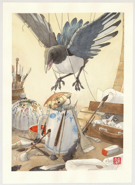Frédéric Saurel - illustration originale - Souvenirs de Nant
