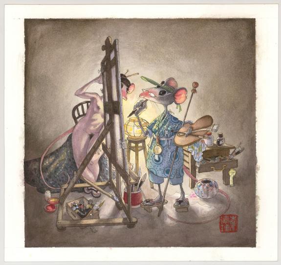Frédéric Saurel - illustration originale - boulot boulot