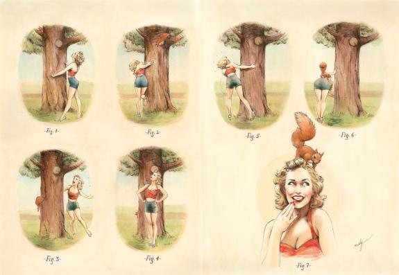 Maly Siri - Pin-up Art, Illustration originale sur papier Ar