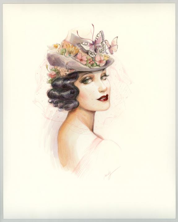 Maly Siri - Pin-up Art, Illustration originale sur papier Ar
