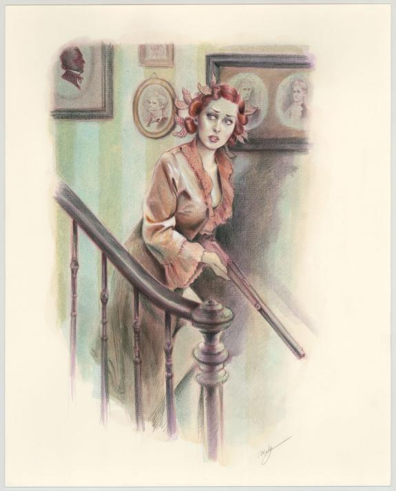 Maly Siri - Pin-up Art, Illustration originale sur papier Ar
