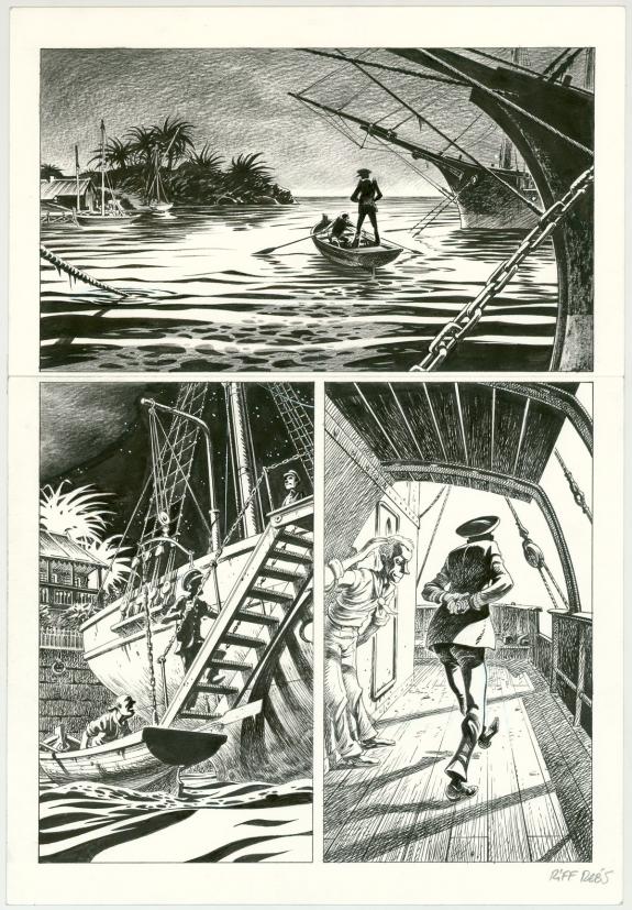 Riff Reb's - Hommes à la mer, Planche originale, Un sourire