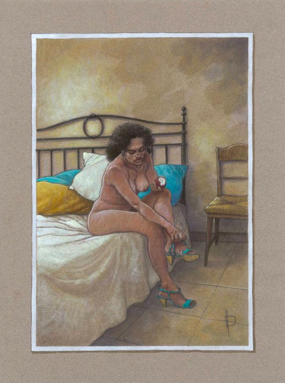 Miguelanxo Prado - Illustration originale, Mariela ? Nu V, 2