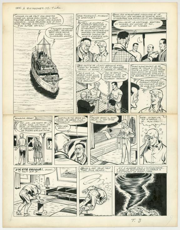 Tibet - Ric Hochet, Défi à Ric Hochet, Planche originale n°3