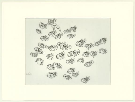 Claire Wendling - illustration originale, nymphe et poissons
