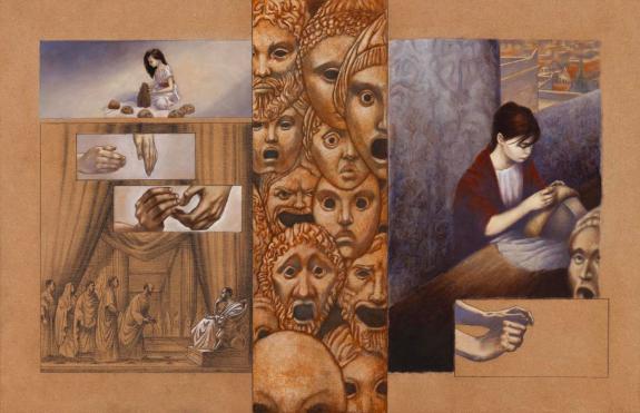 Régis Penet - Antigone, Double-planche originale n°8 et 9