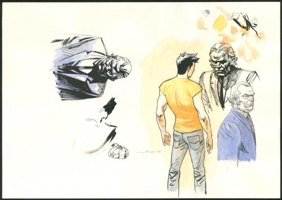 Marcial Toledano - Tebori, Illustration originale, étude de 