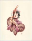 Maly Siri - Pin-up Art, Illustration originale sur papier Ar