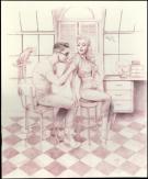 Maly Siri - Pin-up Art, Illustration originale sur papier Ar